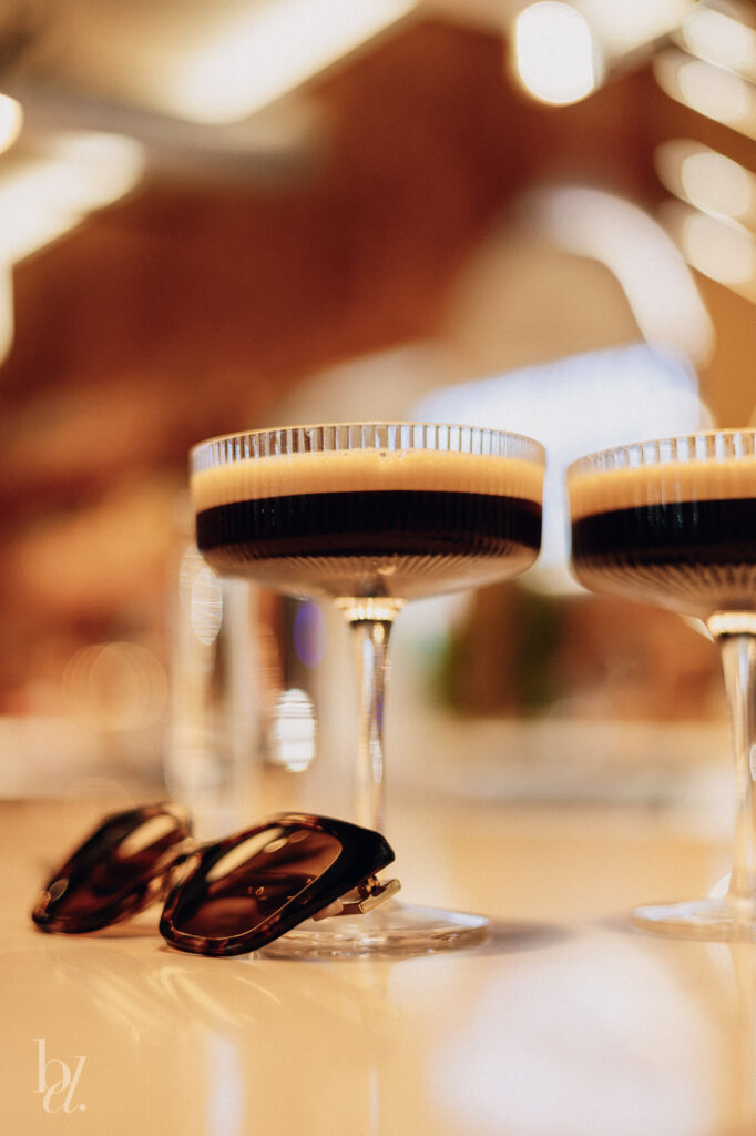 espresso martini photo sitting on bar