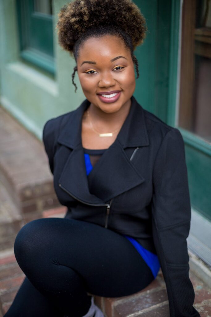 lifestyle headshot post of african american woman