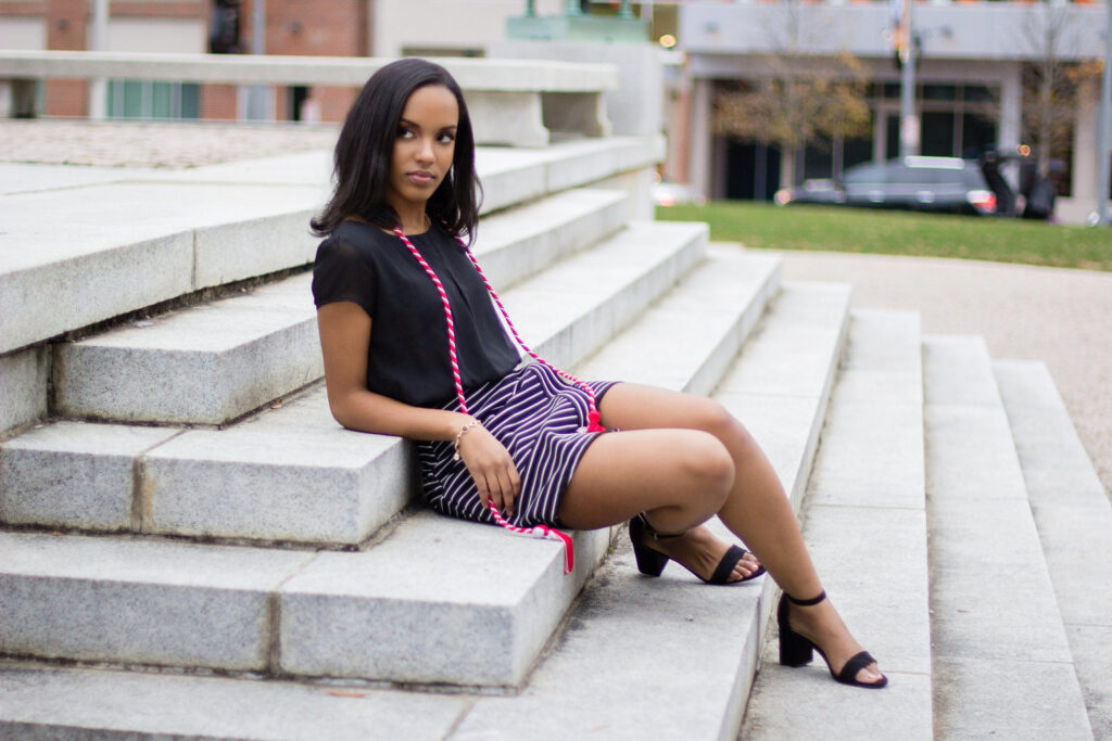 Iconic NC State University Bell Tower in senior photoshoot
