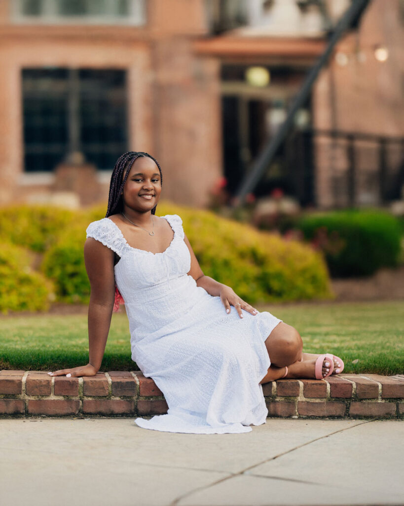 Outdoor senior photo session for Class of 2025 student in Durham NC