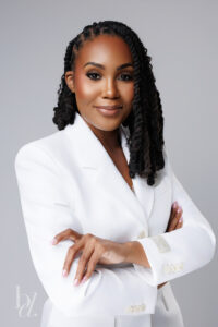Professional headshot for real estate and branding during doctoral grad session